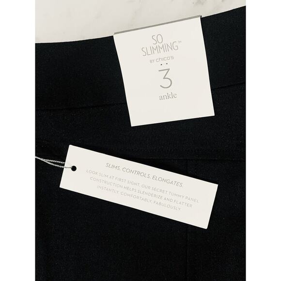 CHICO'S So Sliming Audrey Ankle 28" Pant Sz 3 (XL/16) Black Flat Front NWT - Picture 6 of 7